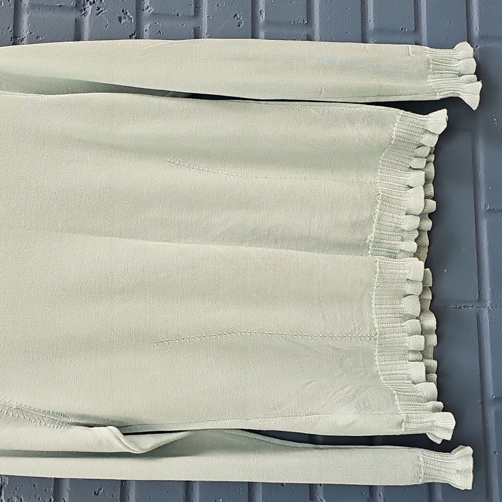 Escada Mint Green Knit Cardigan Size M Silk & Virgin Wool - Picture 7 of 7